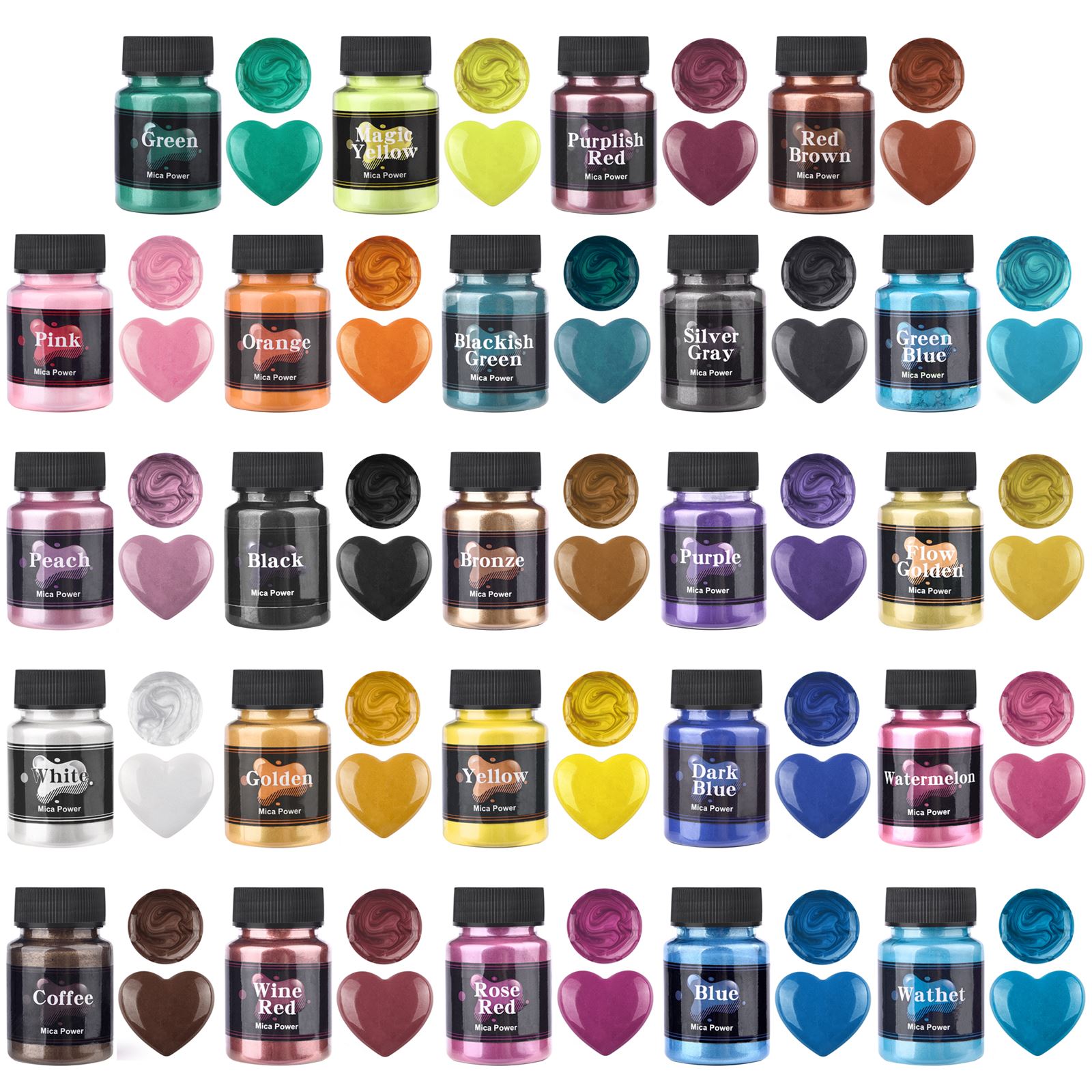 Resin Pigment Set - Poudre de perles en résine, 50ml,