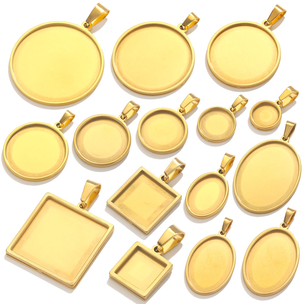 Bezels Set Pendant - Plateau de Base de Cabochon pendentif