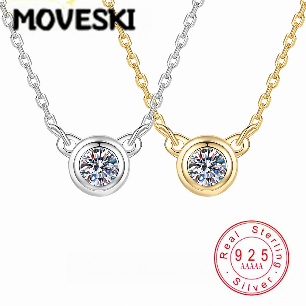 Bezels Set Pendant - Collier pendentif en argent sterling S925