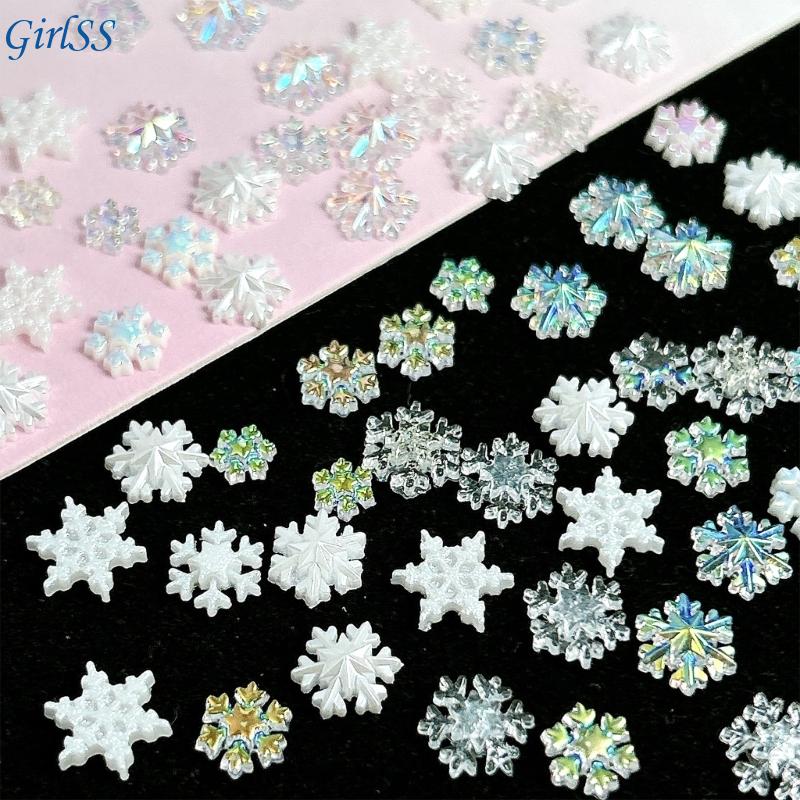 Resin Glitter Pack - Assortiment breloques pour ongles flocon neige