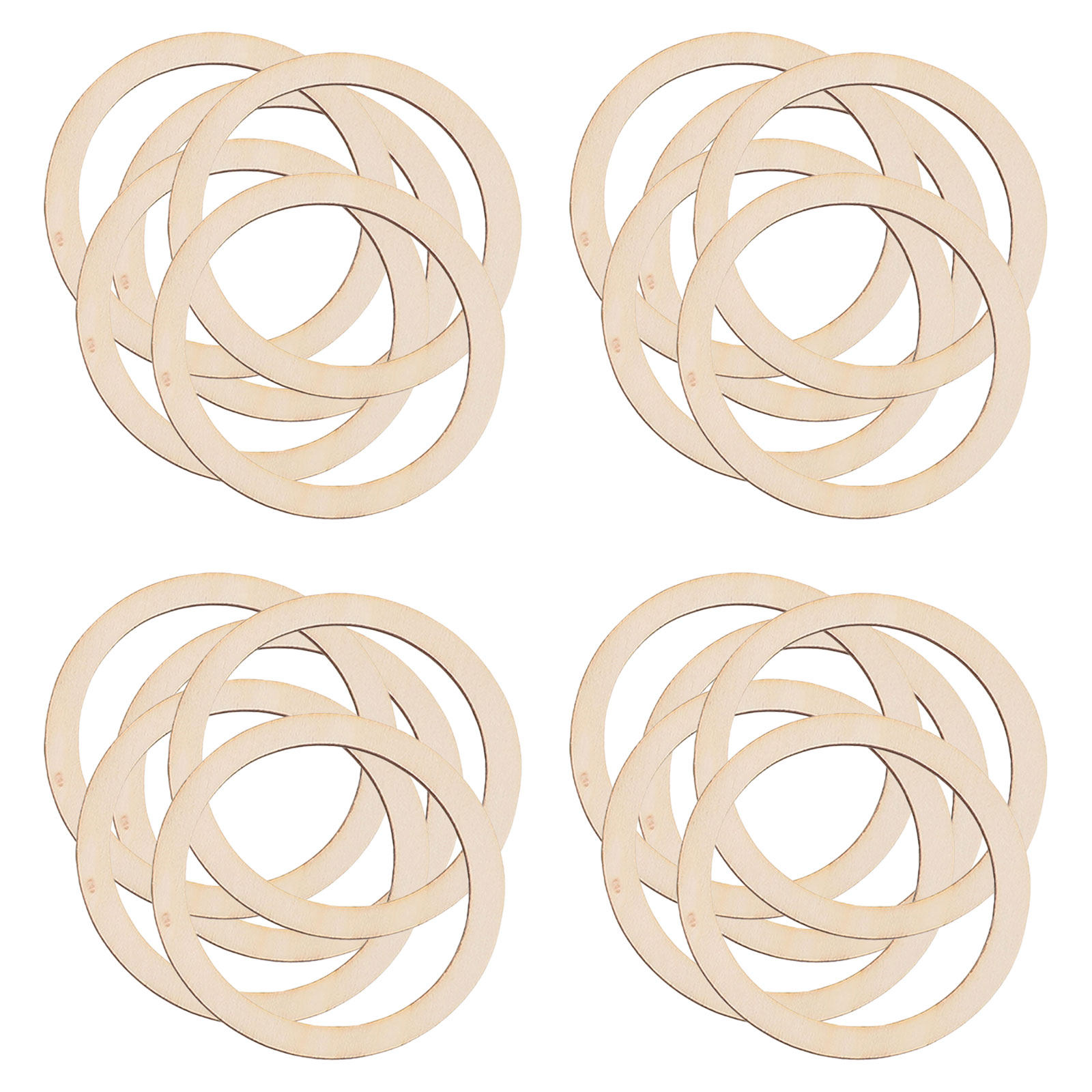 Wood Ring Blank - 50 Pièces Cercles en Bois Lisses