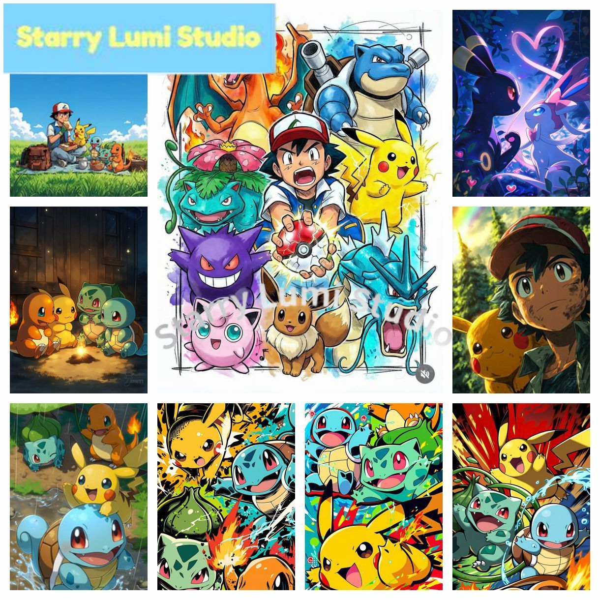 Resin Craft Kit - Nouvelle Peinture Diamant 5D DIY Pokémon