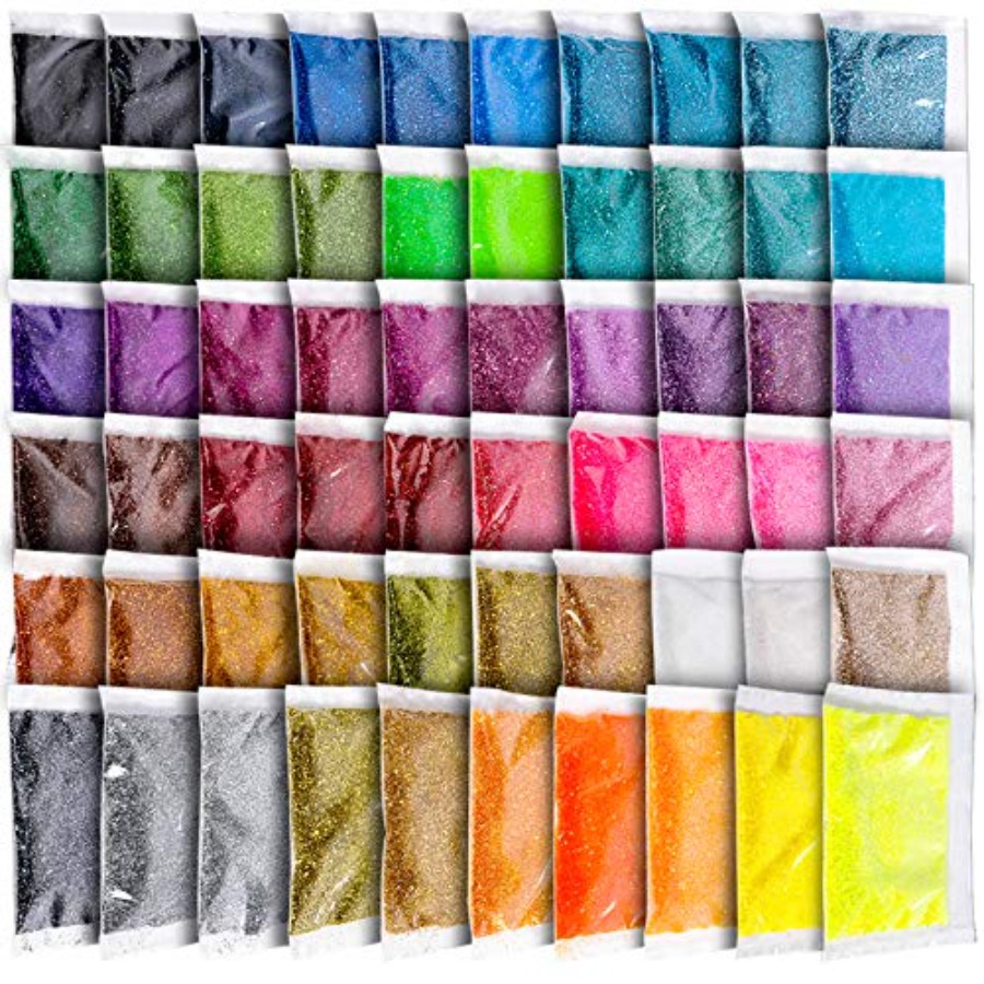 Resin Glitter Pack - Paillettes fines, 300g, 60 couleurs, packs