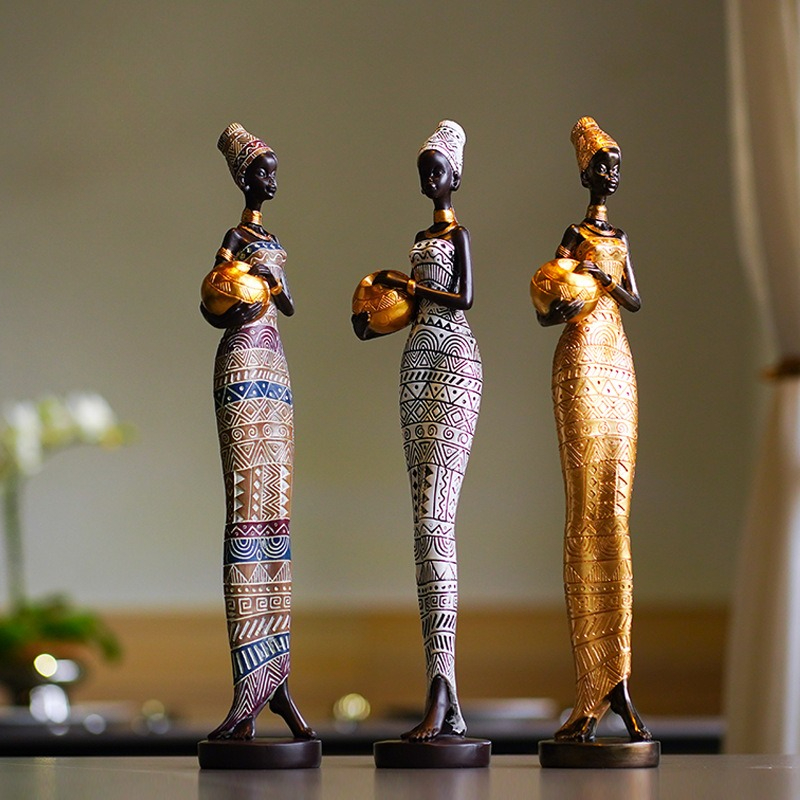 Crafting Resin - Sculpture rétro africaine de femme noire,