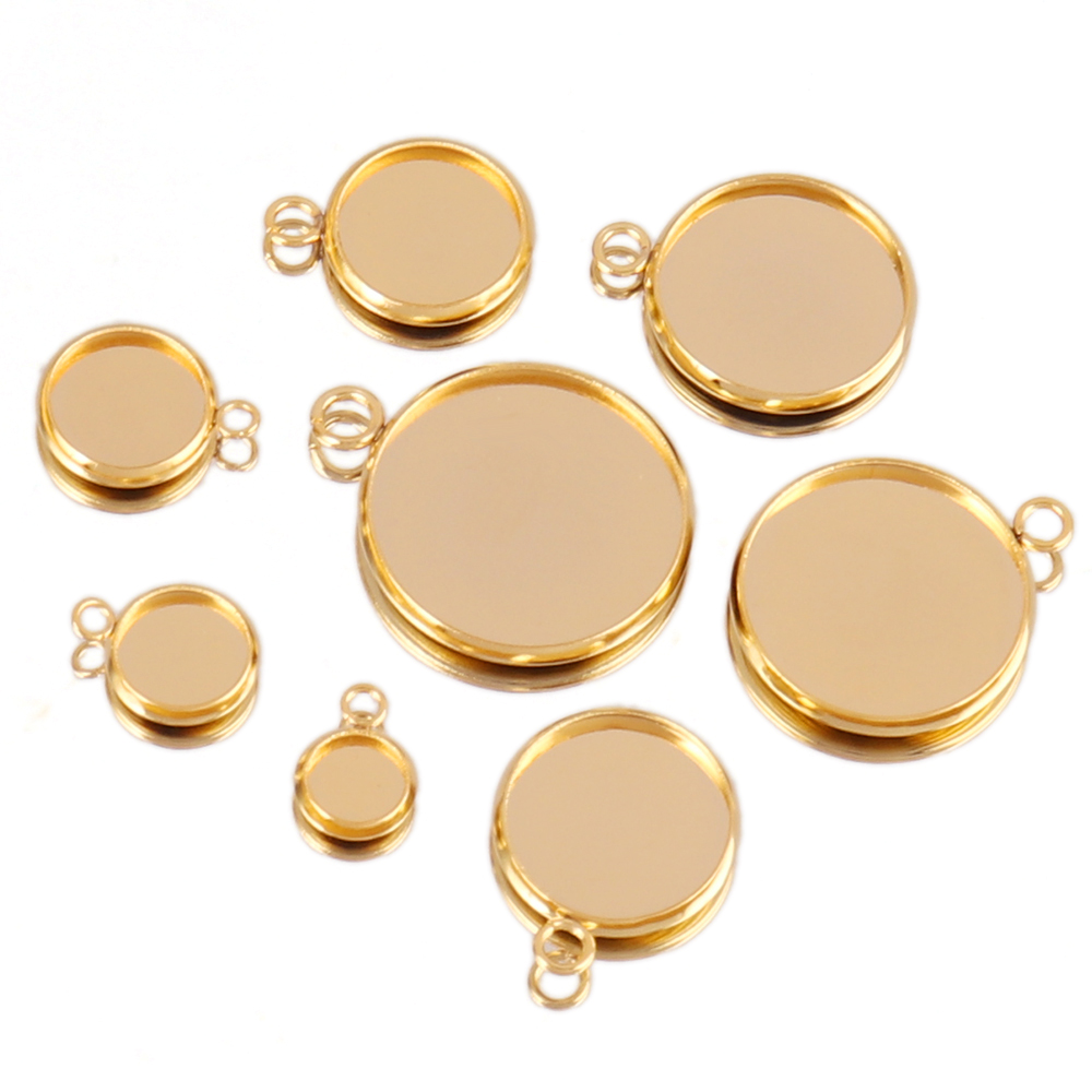 Bezels Set Pendant - Cabochon en acier inoxydable 4.9 6.1,