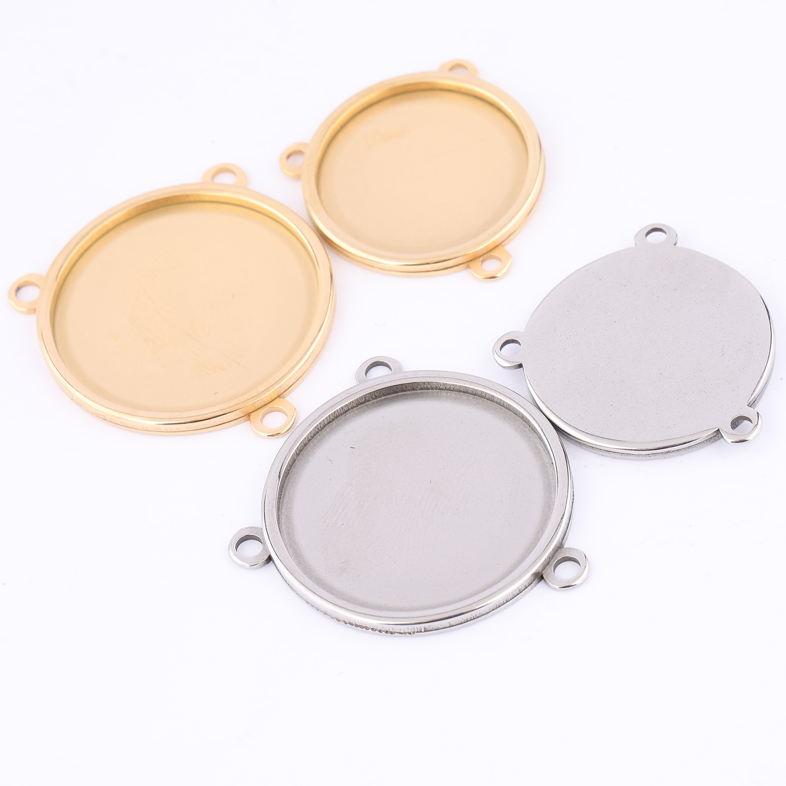 Bezels Set Pendant - 5 pièces en acier inoxydable plaqué