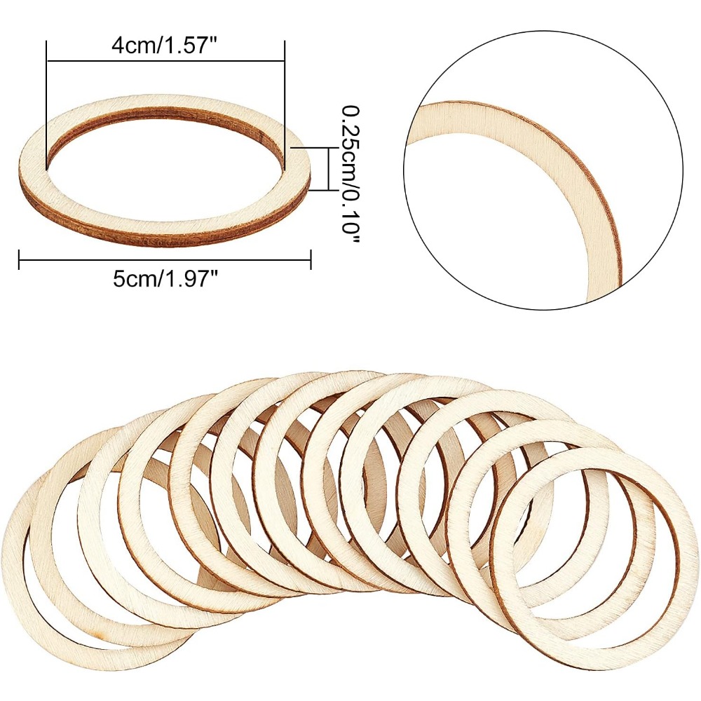 Ornements de cercles en forme  - Wood Ring Blank avis et prix