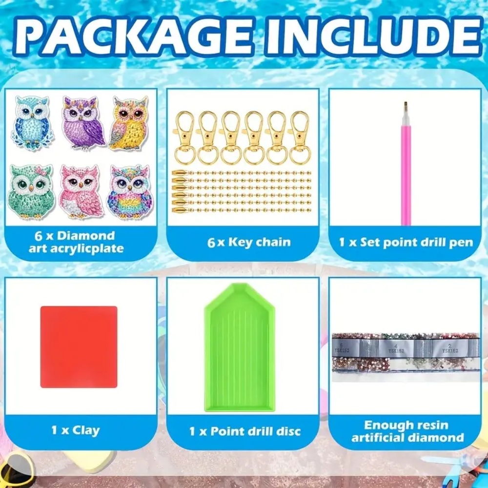 Porte-clés en diamant 6 pièces - Resin Craft Kit avis et prix