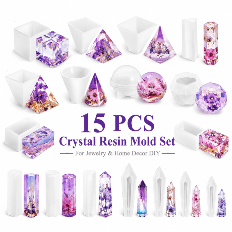 Ensemble de 15 moules en silic - Resin Jewelry Kit avis et prix