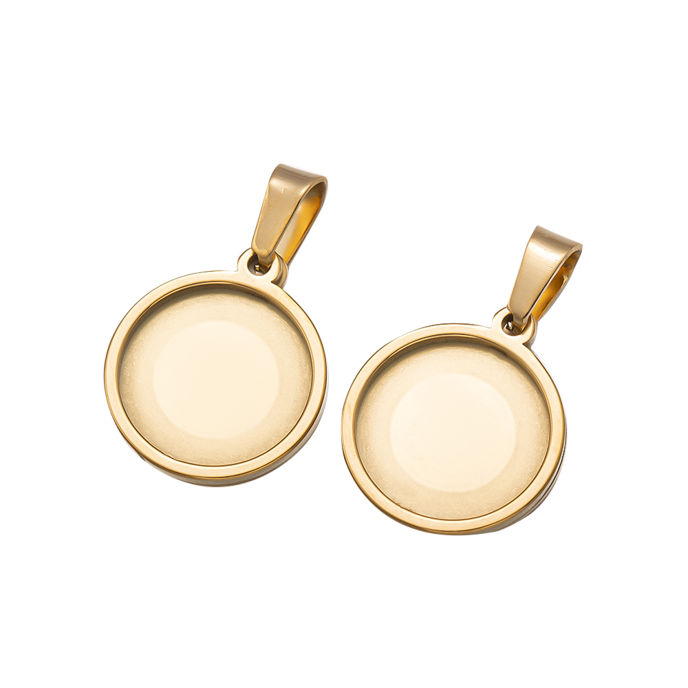 Cabochon rond en acier inoxyda - Bezels Set Pendant avis et prix