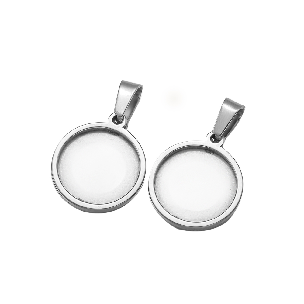 Cabochon rond en acier inoxyda - Bezels Set Pendant avis et prix