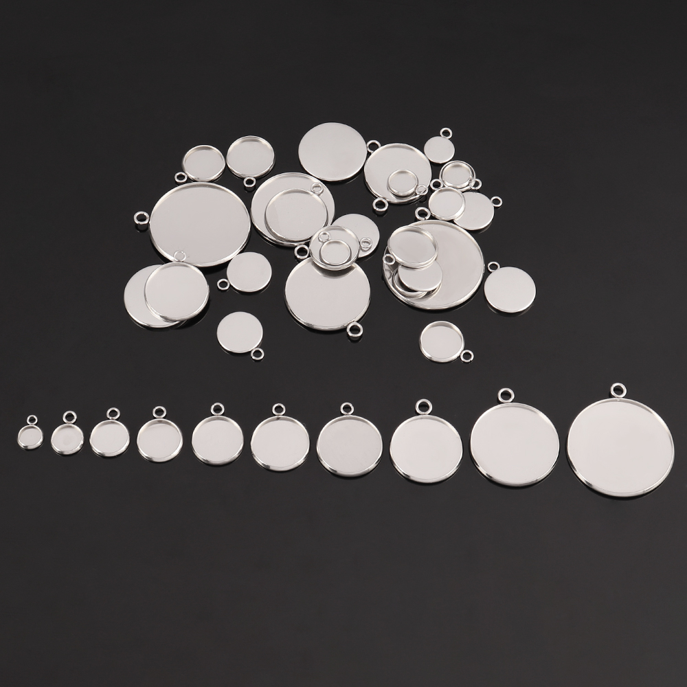Cabochon en acier inoxydable 4 - Bezels Set Pendant avis et prix