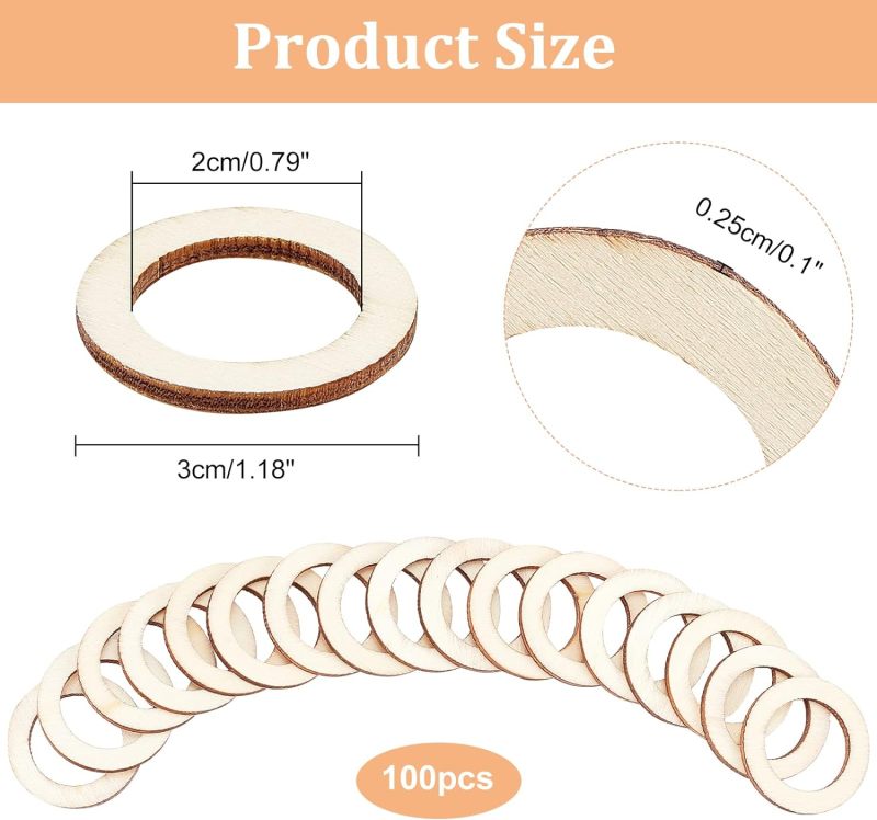 Anneaux en bois naturel non fi - Wood Ring Blank avis et prix